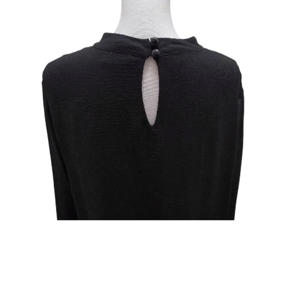 Tacera Elegant Black Long Sleeve Dress, Woman 2X - Picture 5 of 9